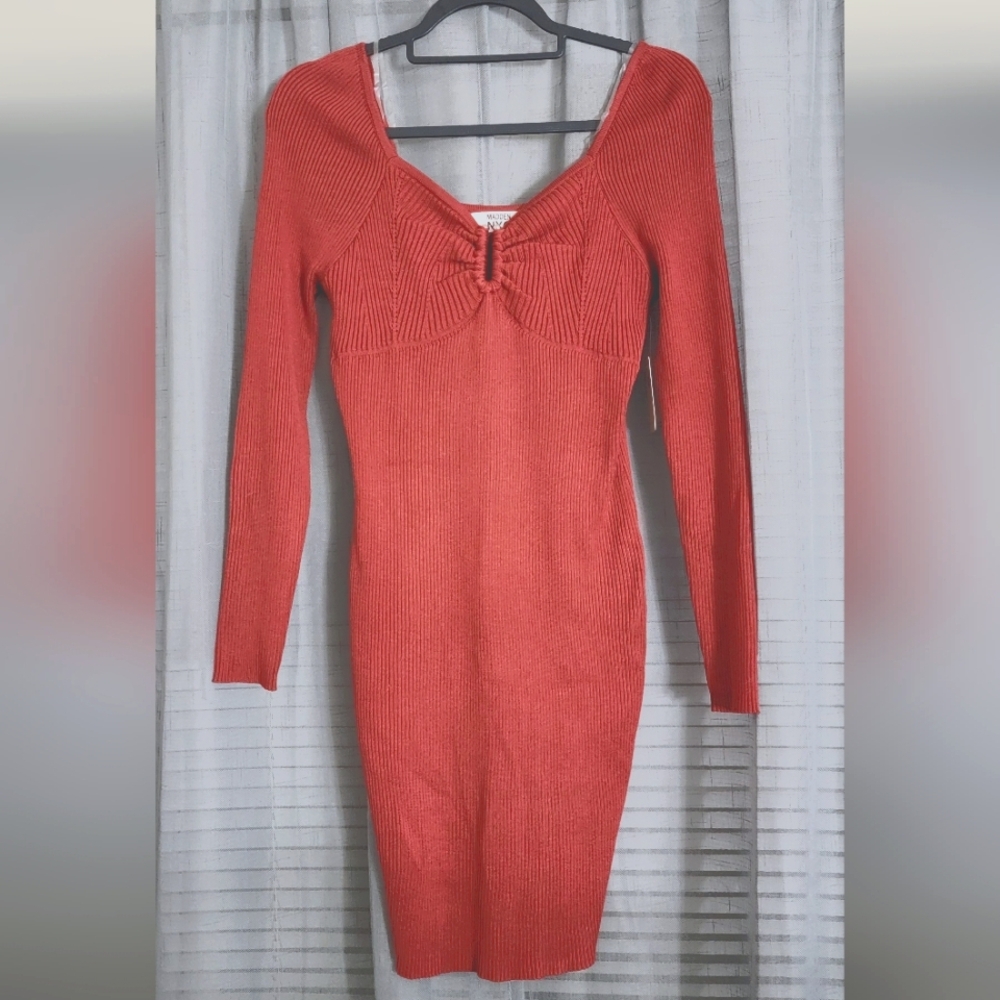 Madden NYC Orange Bodycon Dress  Size Large